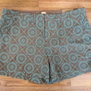 Lands' End women’s all over stitched teal pattern size 14 new